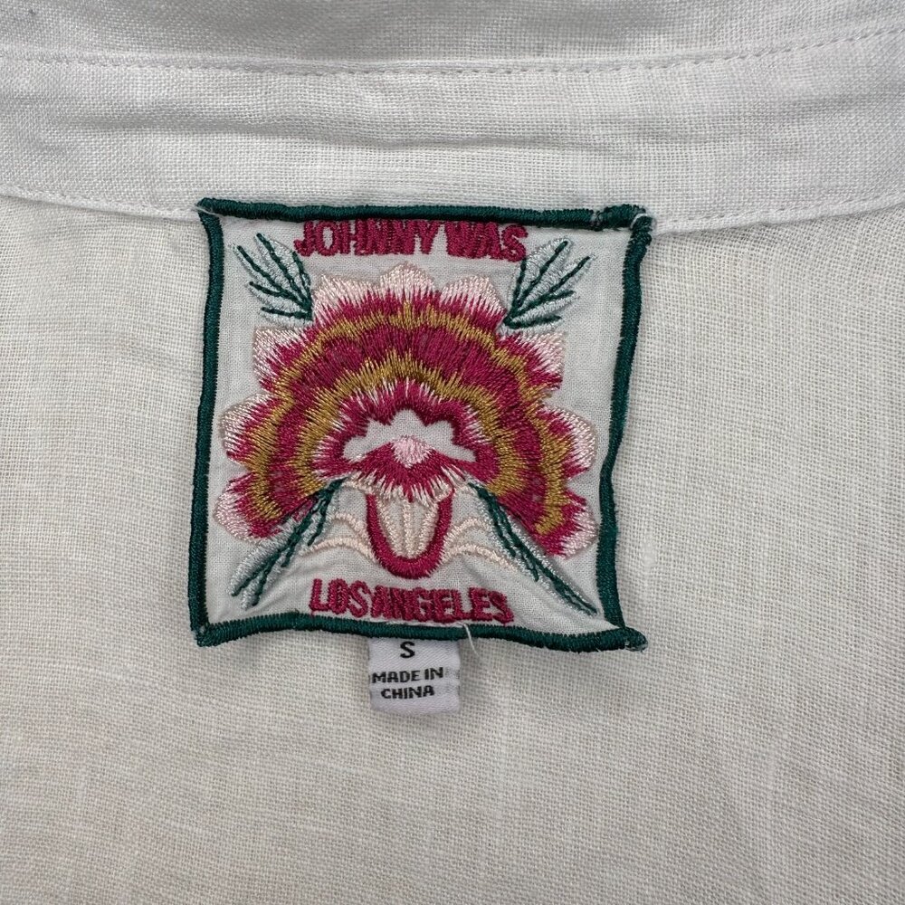 Johnny Was Gracey Linen Oversized Shirt White Sz S - Picture 8 of 15